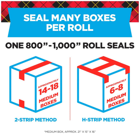 Scotch Heavy Duty Shipping Packing Tape With Dispenser, Clear 1.88 In X 27.7 Yd, 1 Roll sealing box method chart