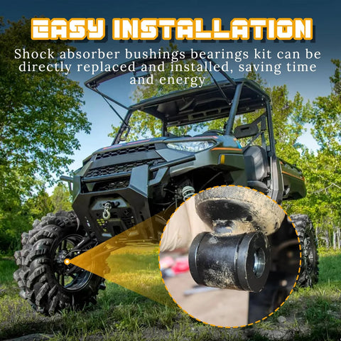 12 Pcs Shock Absorber Bushings Bearings Kit For Polaris Ranger 2x4 4x4 6x6 EFI XP 500 570 700 800 900 1000 with easy installation