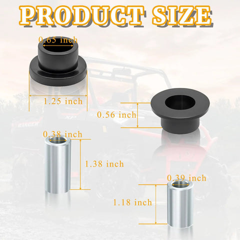 Product size details for 12 Pcs Shock Absorber Bushings Bearings Kit For Polaris Ranger 2x4 4x4 6x6 EFI XP 500 570 700 800 900 1000
