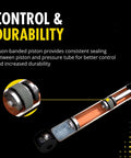 OESpectrum 39111 Suspension Shock Absorber cutaway showing Fluon-banded piston and durability features for Ford Escape 2013-2019