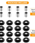 Shock Bushing Kit 16 Pcs And Bearing Sleeve Kit 8 Pcs For Arctic Cat ATV Shock Absorbers; includes rubber bushings and steel sleeves.