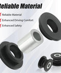 Eight Piece Absorber Shock Bushing And Bearing Sleeve Kit For Arctic Cat ATVs Including Models 250 300 400 500 650 And 700 Year Range 1998 To 2006 Replaces Part Numbers 0604 310 And 0403 028 showing components and material quality