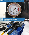 AMZCNC Two Way Electric Hydraulic Pump 10,000 PSI, 110-120V Power Pack gauge and NPT standard thread connector