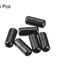 Shoelace Locks Buckle, 8 x 18mm Aluminum Elastic No Tie Shoe lace Turnbuckle, Glossy Black 6 Pcs, arranged in a group
