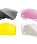 Harrier Interchangeable Shooting Glasses with 4 lens sets: smoke, pink, amber, clear mirror