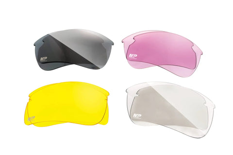 Harrier Interchangeable Shooting Glasses with 4 lens sets: smoke, pink, amber, clear mirror