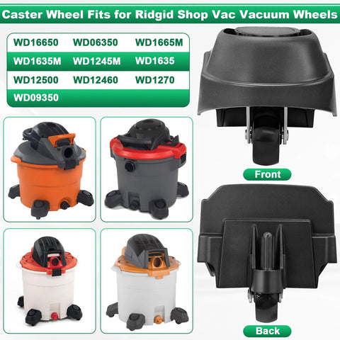 Replacement Foot Caster And Caster Wheel For Shop Vacuums 6 To 16 Gallon Fits WD16650 WD06350 WD1665M WD1635 360 Swivel Design
