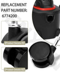 Replacement Caster Wheels Set Of 4 For Shop Vac Vacuum Cleaners 6774200 4201796 close-up view attached to shop vac