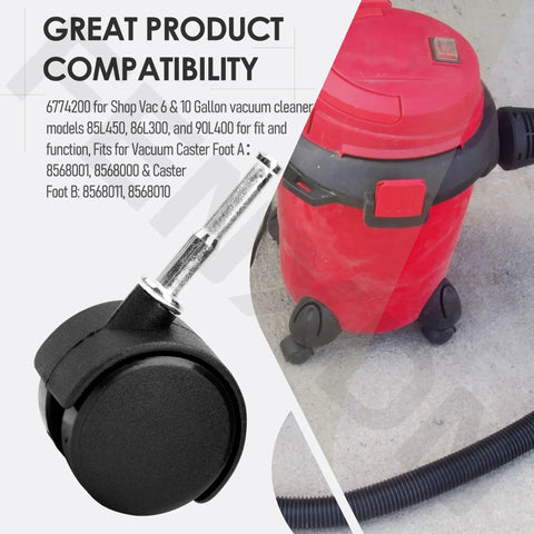 Replacement Caster Wheels Set Of 4 For Shop Vac Vacuum Cleaners 6774200 4201796 Ensures Smooth Movement And Stability