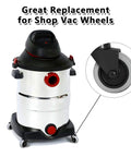 Vacuum cleaner with inset showing replacement non-marking TPR caster wheel for mop buckets, 3-inch diameter, grip ring stem.