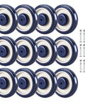 12 Pack Shopping Cart Replacement Wheels Kit with 5 Inch TPU Casters, 5/16 Inch Bore, Grey Wheels with Blue Core, Includes Bolts & Nuts