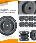 16 Pack 5 Inch Shopping Cart Replacement Wheels Kit With Double Ball Bearing TPU Silent Casters For Supermarkets Grey