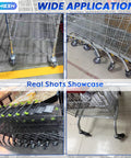 5 Inch Shopping Cart Wheels Replacement Kit Four Pack With Two Stemless And Two Stem Threaded Casters And Hardware In Blue