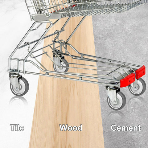 6-Piece Shopping Cart Wheel Replacement Kit with 5-inch wheels for smooth rolling on tile, wood, and cement surfaces