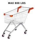 Shopping cart with 2 Inch Threaded Stem Casters Set Of 4 Heavy Duty Polyurethane Industrial Castors Wheels, max 800 lbs