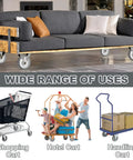6-Piece Shopping Cart Wheel Replacement Kit With 5-Inch Wheels Axles Bolts And Washers Nylon And Polyurethane Construction Durable Grey Wheels With Bearings And Tread For Smooth Rolling displayed in various uses such as shopping, hotel, and handling carts