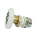 Sliding Door Hanging Roller 4 Pcs Set For Shower RV Bathroom Cabinet Stainless steel axle and white ABS wheel close-up