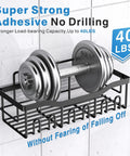 Adhesive Shower Caddy Set 5 Pack Rustproof Stainless Steel Bath Organizers With Large Capacity No Drilling Mounts for 40 lbs weight
