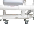 Deluxe Replacement Shower Chair Wheels Set Of Four Locking Rubber Casters With Smooth Stem installed on RL 1 chair