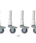 Deluxe Replacement Shower Chair Wheels Set Of Four Locking Rubber Casters With Smooth Stem For Quiet Controlled Rolling