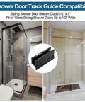 Replacement Sliding Shower Door Bottom Guide For Standard Glass Doors Half Inch By Three Inch Black Plastic Track With Screws