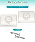 Shower Door Bumpers For Glass Sliding Doors With Screws 2 Pack Wall Jamb Stopper Fits 1 Inch And 1.28 Inch Frames