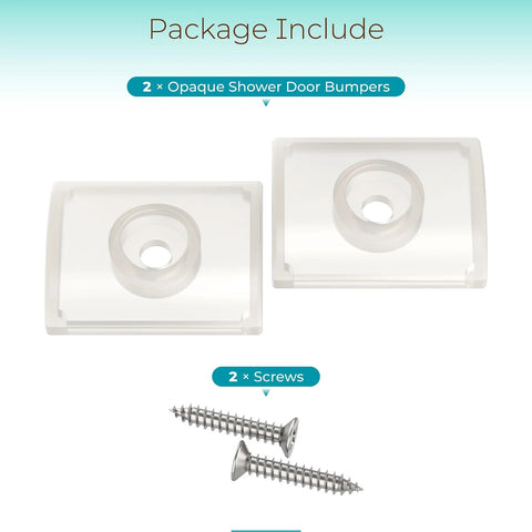 Shower Door Bumpers For Glass Sliding Doors With Screws 2 Pack Wall Jamb Stopper Fits 1 Inch And 1.28 Inch Frames