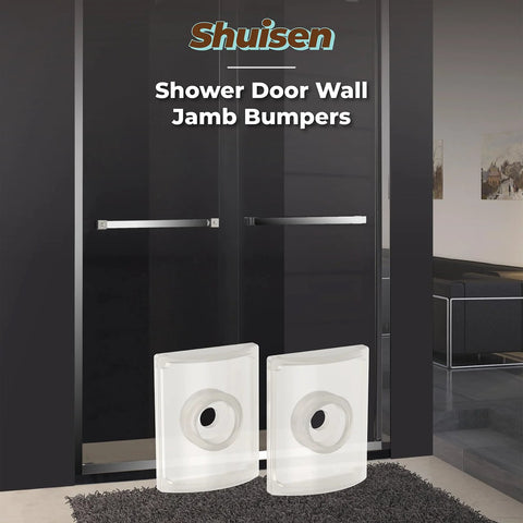 Shower Door Bumpers For Glass Sliding Doors With Screws 2 Pack Wall Jamb Stopper Fits 1 Inch And 1.28 Inch Frames