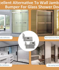 Shower Door Bumpers for Glass and Sliding Doors, 3 Pcs Durable Plastic Set Installed in Various Bathroom Settings