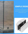Adjustable Sliding Shower Door Bottom Guide 2 Pack Glass Door Stopper For Bathroom Track Hardware Anti Swing Limiter in silver metal and rubber