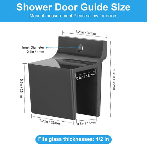 Sliding Shower Door Bottom Track With One Half Inch Channel Black Finish For Glass Doors Up To Seven Sixteenth Inch Thick Durable Replacement Rail Pack Of Two Easy To Install And Reliable Seal Sturdy Black Finish Resists Scratches And Corrosion dimensions diagram