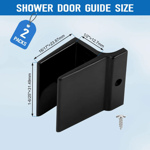 Sliding Shower Door Bottom Guide For Glass Top Hung Sliding Doors, One Half Inch Wide Track Guide With Divider Glides