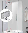 Heavy Duty 360 Degree Shower Glass Door Pivot Hinge Built Tough 304 Stainless Steel Top And Bottom Mount for Frameless Glass