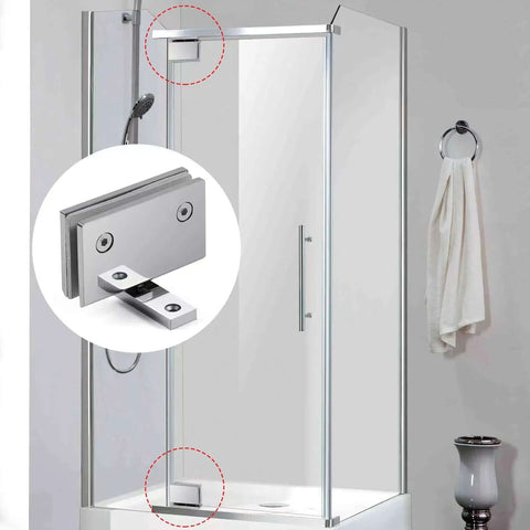 Heavy Duty 360 Degree Shower Glass Door Pivot Hinge Built Tough 304 Stainless Steel Top And Bottom Mount for Frameless Glass