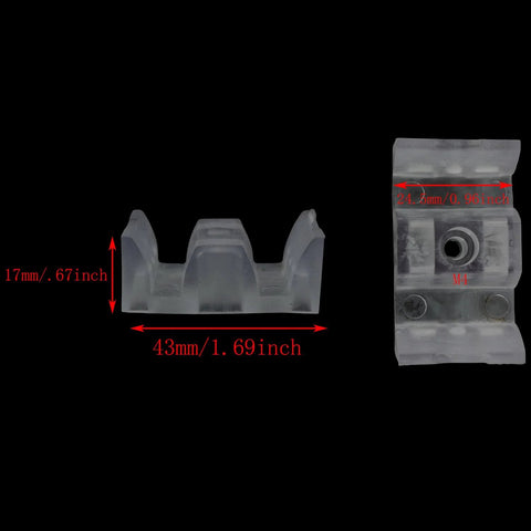 8 Pieces Bathroom Sliding Door Limiter 44mm With 8 Screws Soft Cushioned Plastic Stop dimensions view