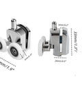 Shower Door Rollers Replacement Set with 23mm Zinc Alloy Wheels, anti collision block & screws, for curved glass doors in bathrooms