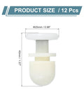 Shower Door Rollers 25Mm Wheel Replacement For Sliding Glass Doors 4 To 6 Mm Thick White Nylon Wheels, 12 Pieces, with 9 Mm Groove Diameter.