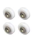 Three Quarters Inch Diameter Shower Door Roller With Flat Edge Nylon Tire, Steel Ball Bearings And Threaded Hex Head Hub, Pack Of Four