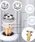 4 Pcs Shower Door Rollers Set 20mm Diameter For Glass Sliding Doors Replacement, showing copper, stainless steel, nylon bearings.