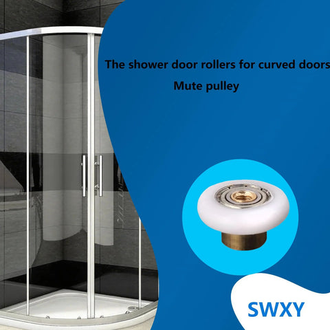 Shower Door Rollers Replacement Runners 25mm Diameter 6pcs With Nylon Wheels Brass Cores And Strong Screws For Durable Smooth Quiet Sliding Replacement Part For Glass Bathroom Door Runner