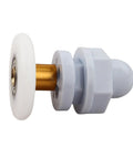 Close-up of 4PCS 25mm shower door rollers replacement with copper rod pulley, nylon runners and stainless steel hardware