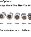 Five sizes of shower door rollers for glass sliding doors, suitable aperture 15-17mm, including 23mm roller.