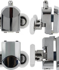 Shower Door Rollers Replacement Set with 23mm Zinc Alloy Wheels, anti collision block & screws for curved glass shower doors, 4-piece view