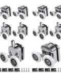 Shower door rollers RV replacement set with 10 pcs zinc alloy wheels, 23mm diameter rollers with anti collision block and screws