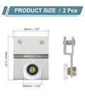 Frameless Sliding Shower Door Roller Replacement Set With Aluminum Alloy Flat Edge Wheels 26mm Diameter For 8 To 10mm Thick Glass Silver Finish Durable 2 Pack For Bathroom Glass Doors Easy Install And Smooth Operation, showing front and side view measurements.