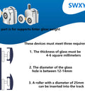 Diagram of 8 Piece Shower Door Roller Set, 23mm Aluminum Alloy Replacement Rollers for 4 to 6mm Glass Doors specifications.