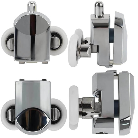 Shower door rollers RV replacement set with 10 pcs zinc alloy wheels, 23mm diameter rollers with anti collision block and screws.