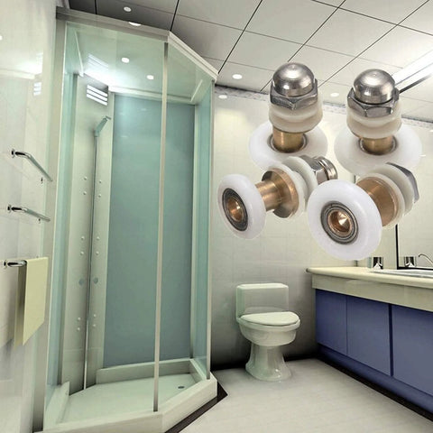 4 Pcs Shower Door Rollers Set 20mm Diameter For Glass Sliding Doors Replacement, Ultra Quiet High Load Bearing Pulleys