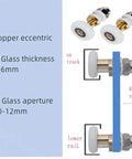 25mm Shower Door Rollers Replacement Set 6PCS showing copper stainless steel and nylon build for 4-6mm glass sliding doors