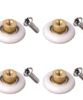 25mm Shower Door Rollers Replacement Runners 4PCS Sliding Wheels Set with Nylon Wheels Brass Core and Screws